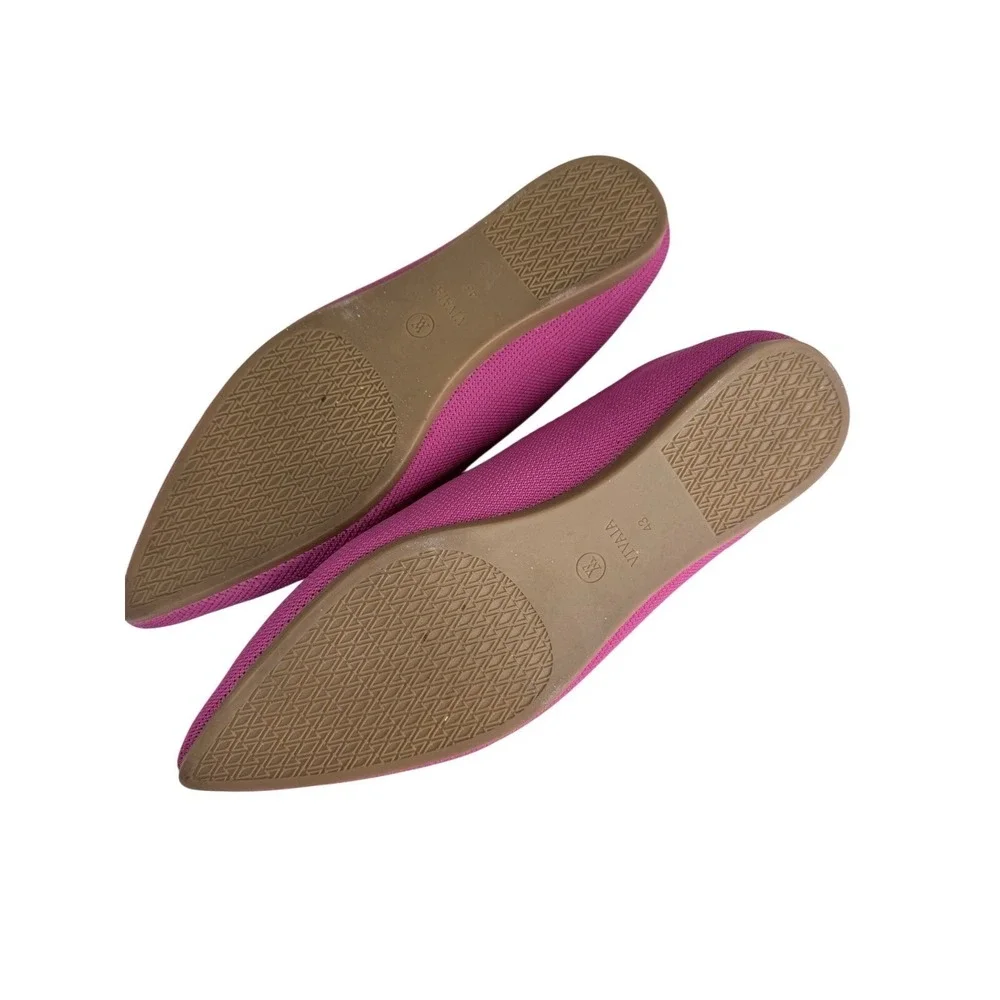 Vivaia Aria 5 Flats Point Womens Size 43 US 12 Pink Knit Slip On Comfort Shoes‎